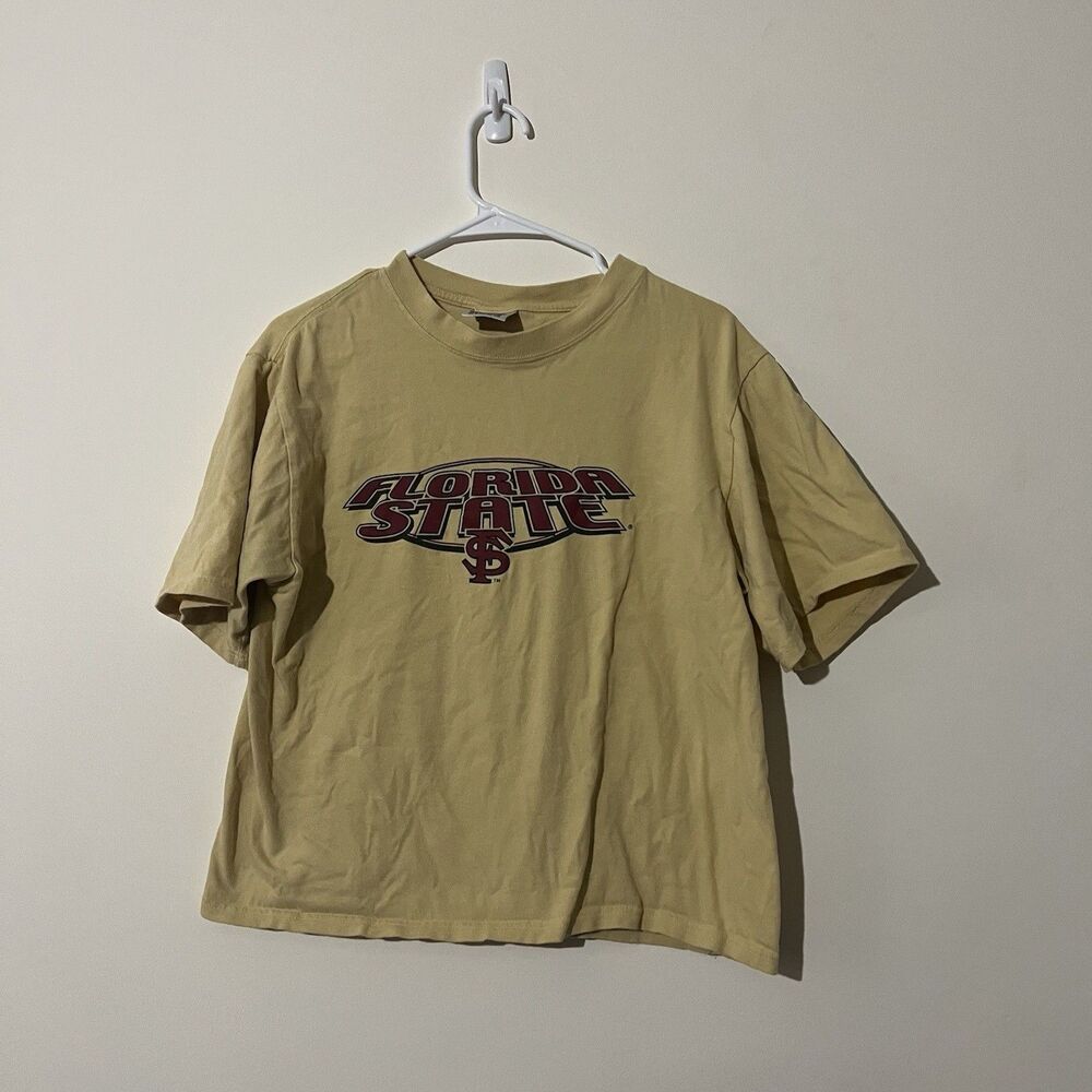 Vintage Soffe Y2K Florida State Yellow 100% Cotton T-Shirt Size M Cropped 2000’s